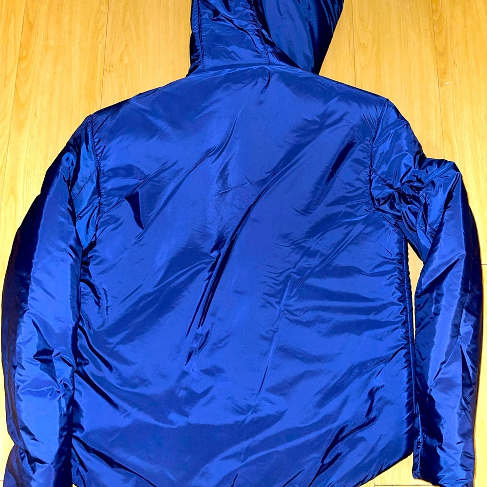 Prada Nylon Rubber Logo Patch Jacket Blue Size 46 - image 2